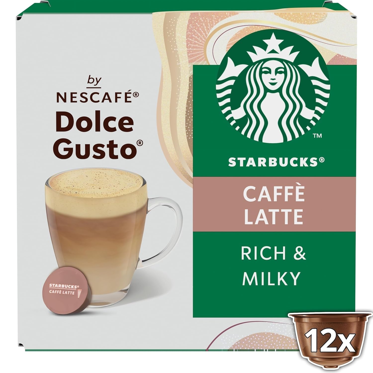 STARBUCKS Caffè Latte di Nescafé Dolce Gusto Kaffeekapseln 6 x 12 (72 Kapseln)