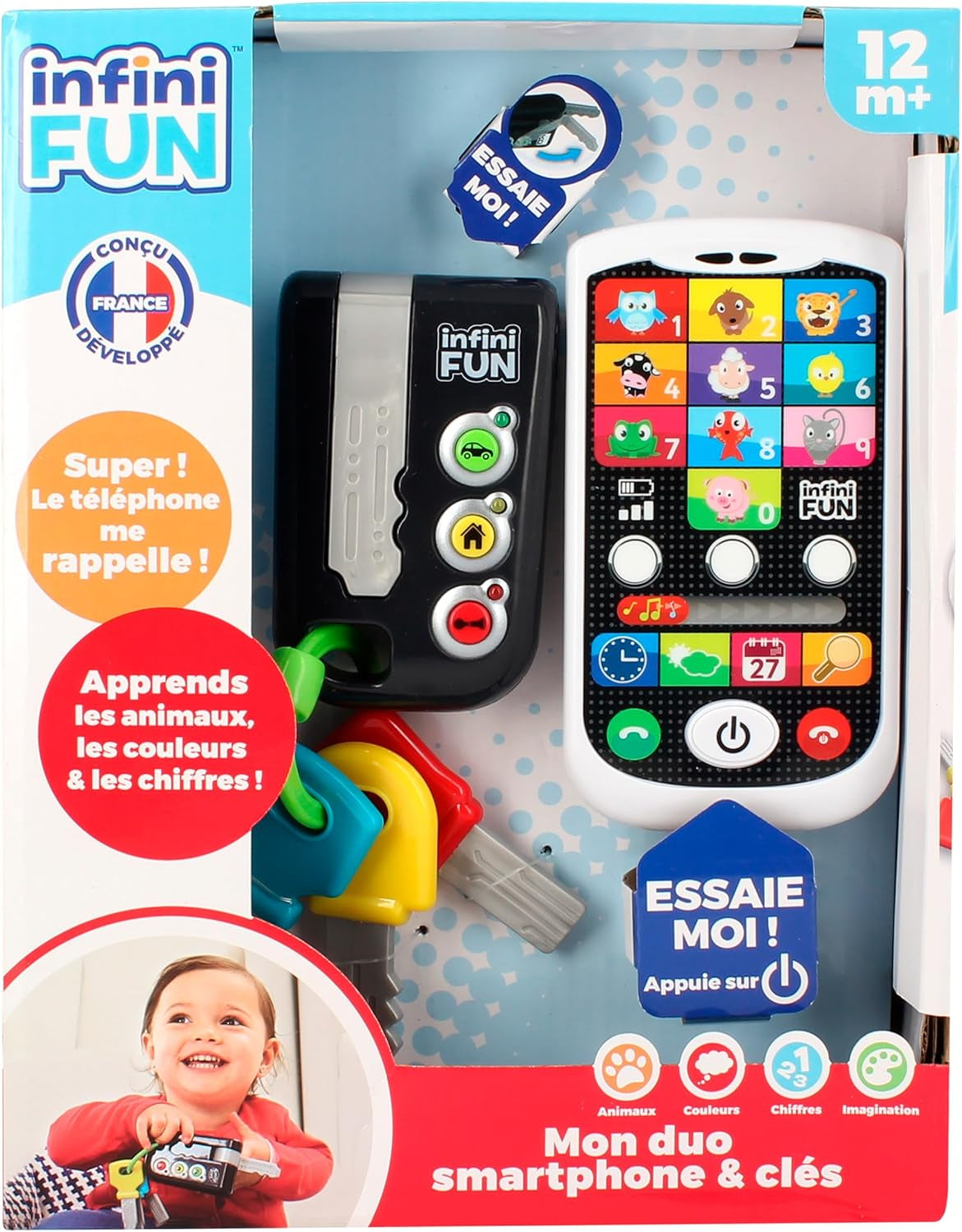 My Duo High-Tech Phone + Key - Un telefono e una chiave molto realistici. - Giocattolo per più progetti di apprendimento da 12 mesi Bebe Naty Shop Toys Titolo predefinito