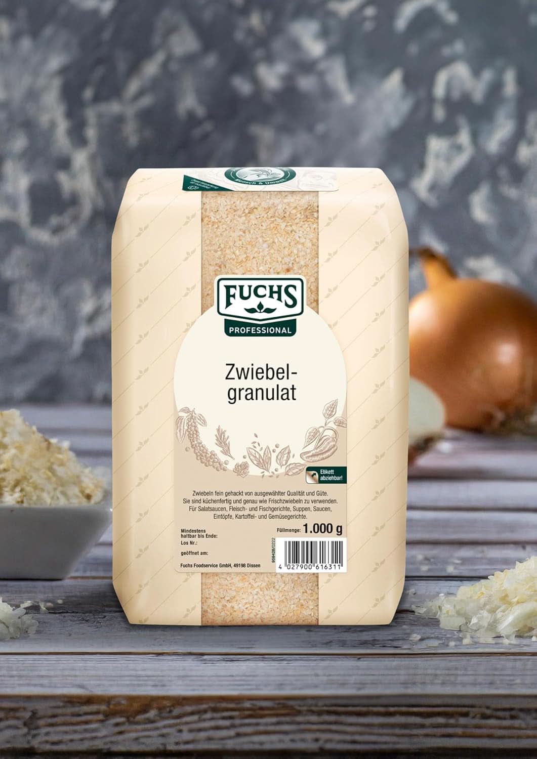 Granulato di cipolla Fuchs Professional, 1 Kg Spezie Naty Shop