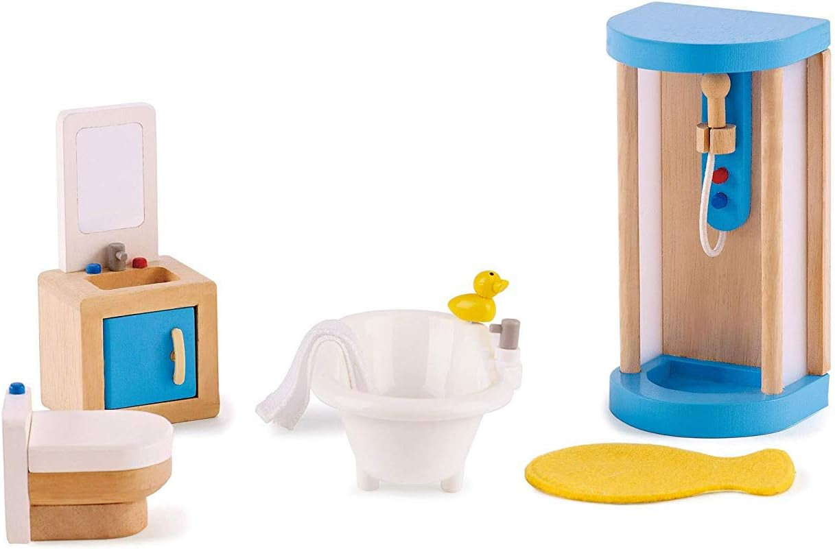 Hape E3459 - Cameretta per bambini, piccole case delle bambole Naty Shop Piscina per famiglie