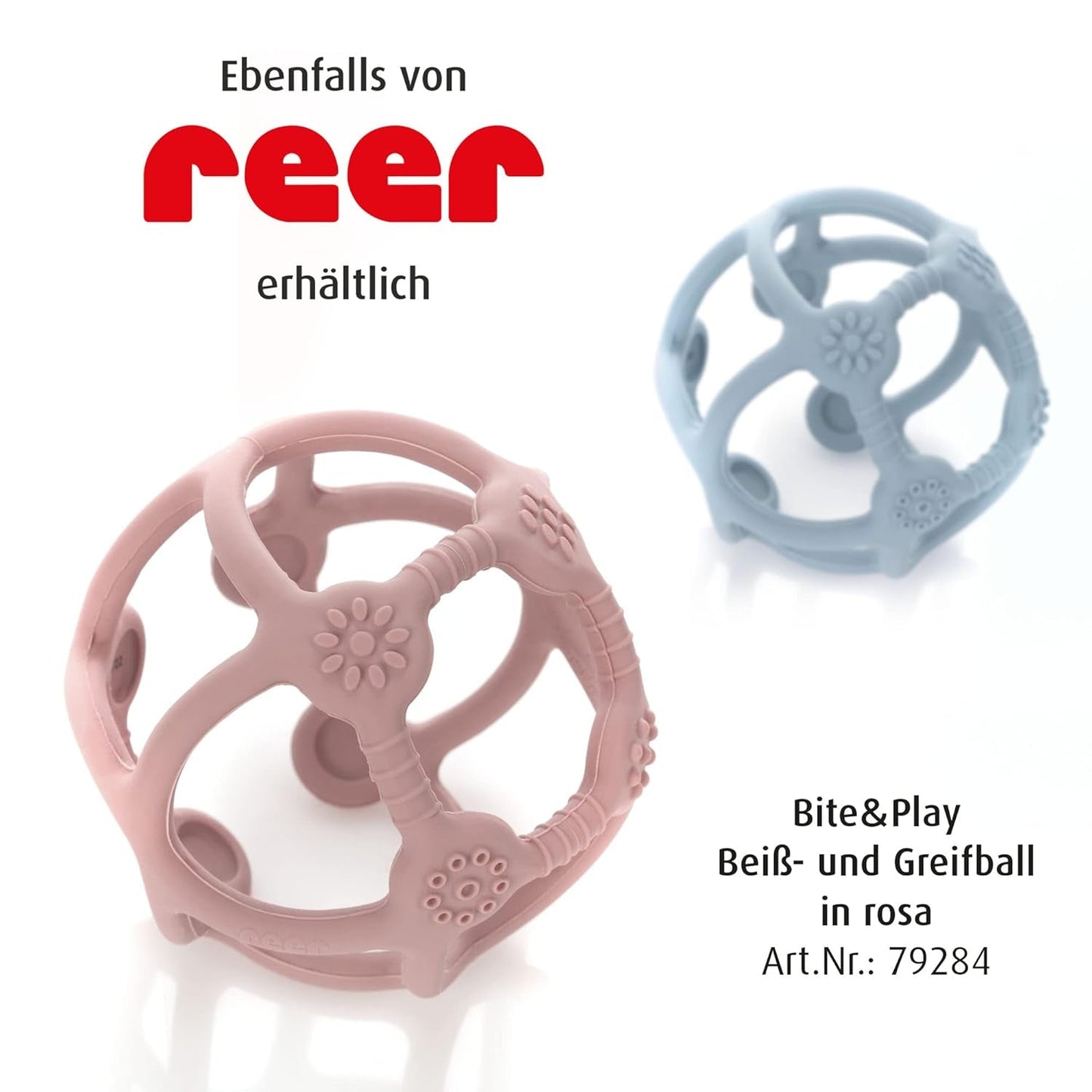 Reer Bite&Play Palla da Massaggiagengive e Catcher, Anello da Massaggiagengive e Giocattolo per i più Piccoli, Ottimo Regalo