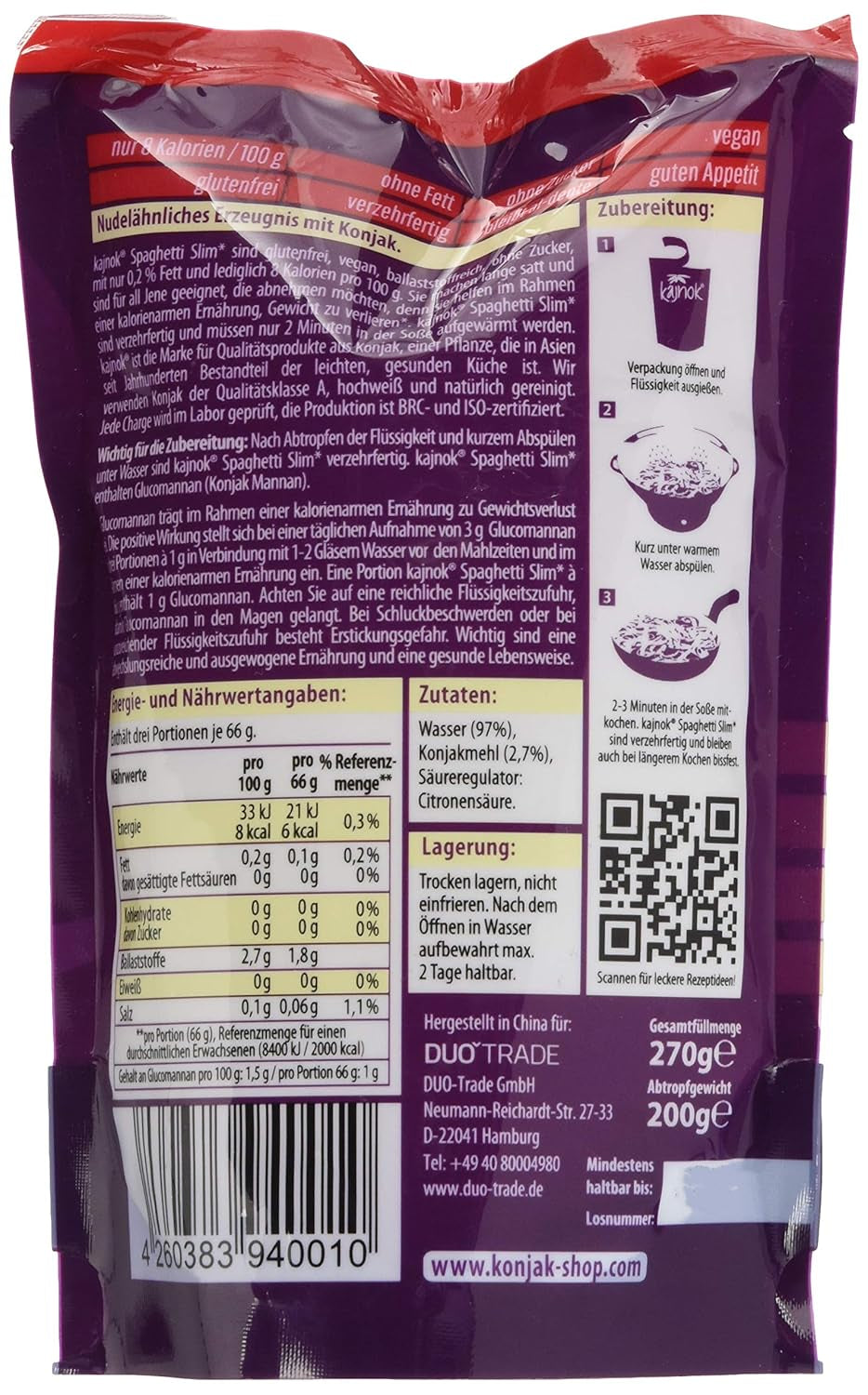 Spaghetti vegani sottili, 200g