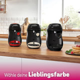 Bosch Tassimo Happy Friendly TAS107E Macchina per caffè a capsule, 70+ bevande, Adatta a tutte le tazze, Arresto automatico, Sostenibile, Dosaggio perfetto, Salvaspazio, 1400 W, Crema/Nero