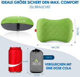 HIKENTURE Cuscino gonfiabile da campeggio/viaggio con fodera rimovibile, cuscino ergonomico, comodo cuscino per il collo da viaggio/outdoor, cuscino gonfiabile per il collo da viaggio (verde)... Cuscini ortopedici cervicali Naty Shop