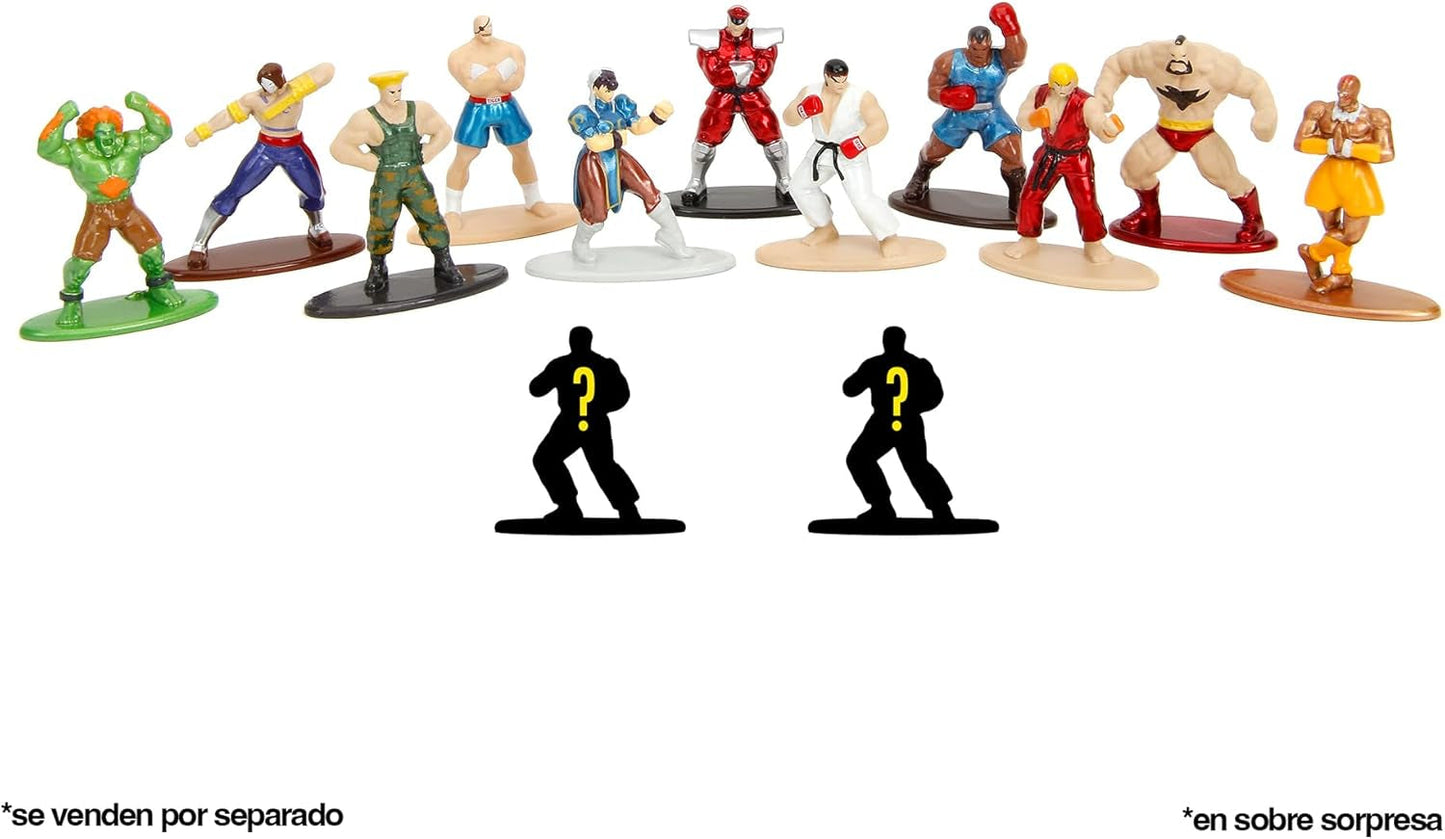 Jada Toys Street Fighter Figure (1X Mystery Figure in Blind Pack) - Nano Figure da collezione dettagliate (4 cm), 1 di 13 Street Fighter Figure in metallo per fan e collezionisti dai 3 anni in su, Wave 1 Action figures Naty Shop