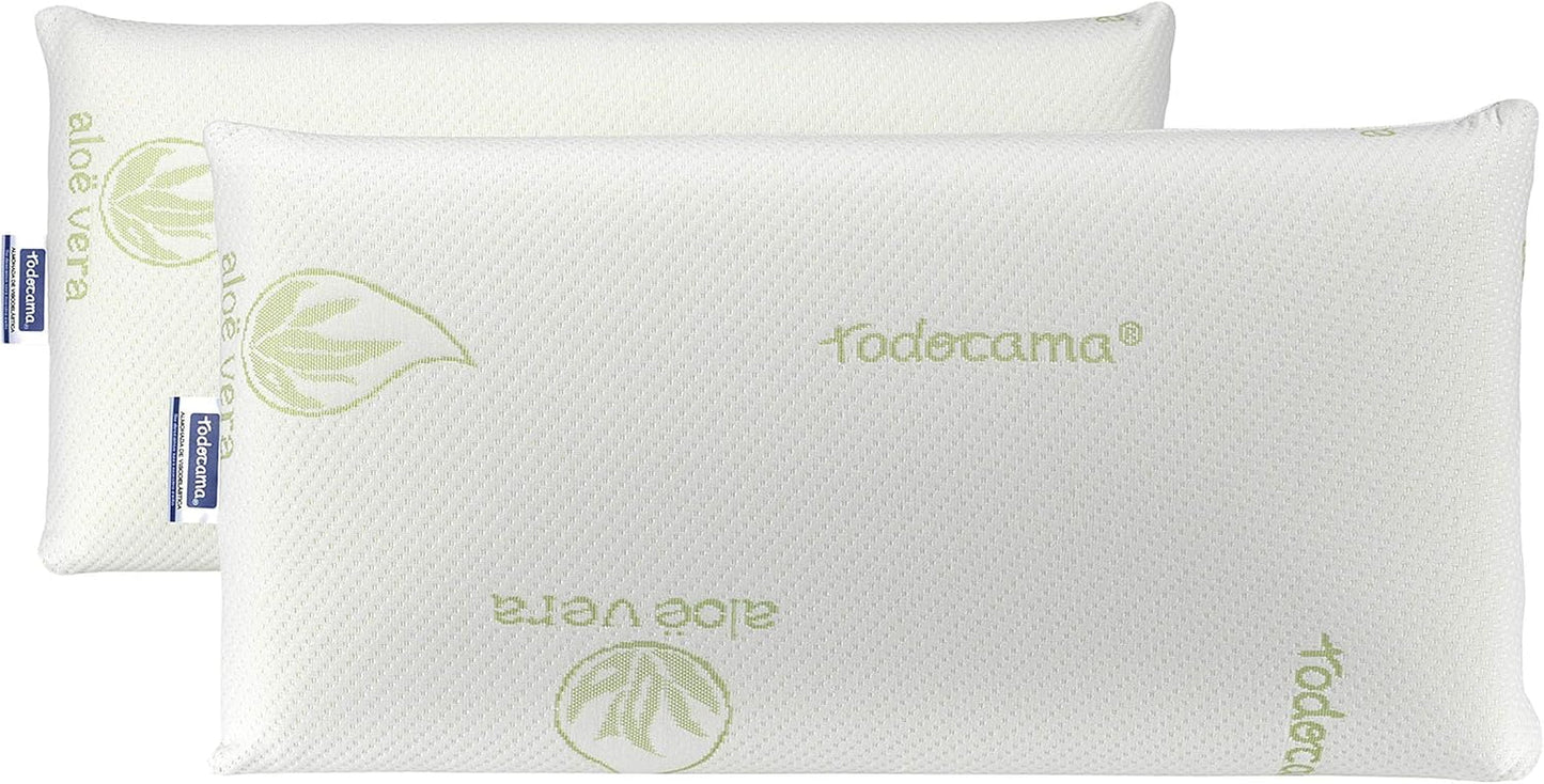 Todocama Todolit cuscino viscoelastico aloe vera plus, verde, 2 pezzi, 75 cm Naty Shop cuscini standard 75 cm