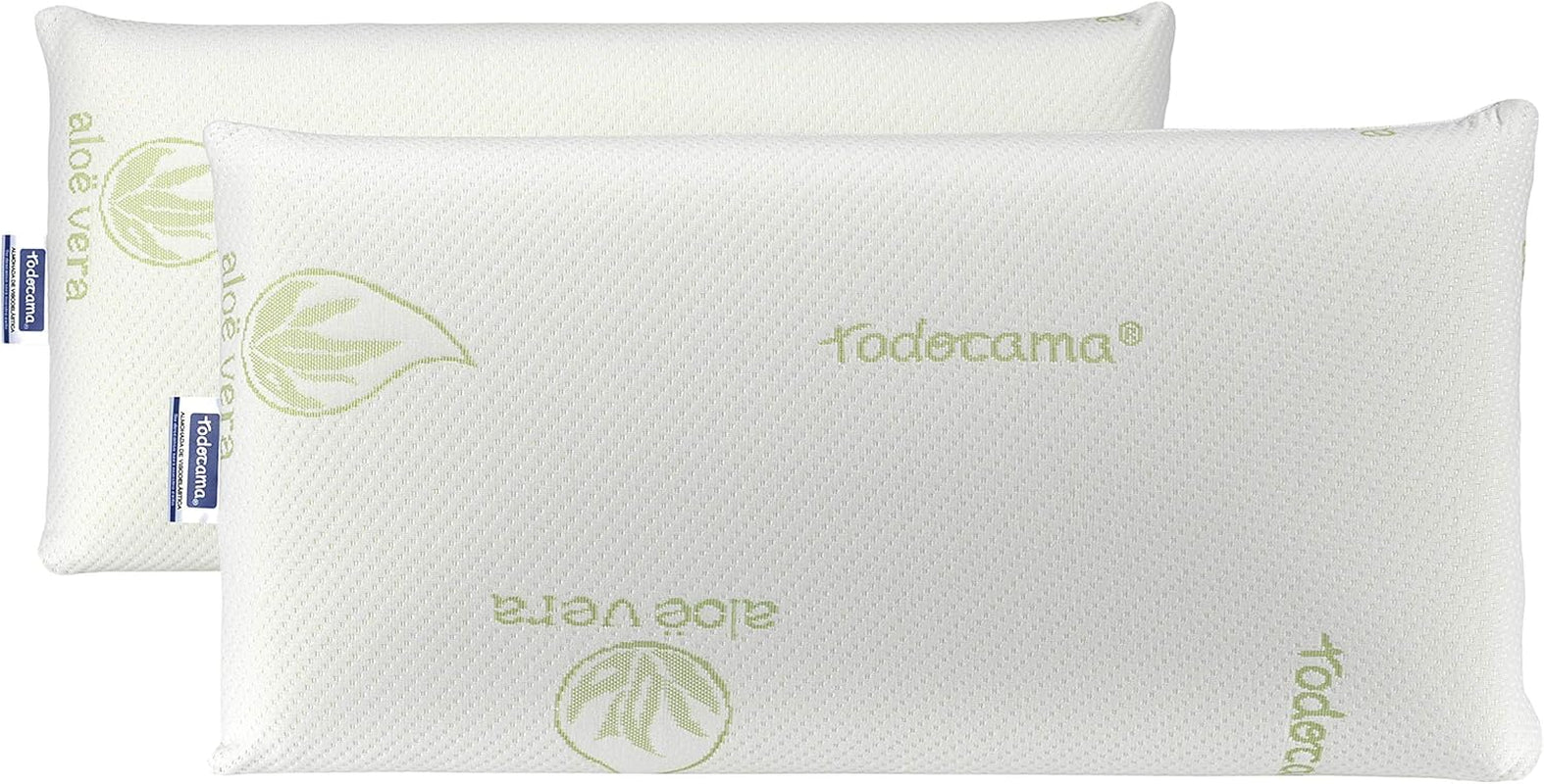 Todocama Todolit cuscino viscoelastico aloe vera plus, verde, 2 pezzi, 75 cm Naty Shop cuscini standard 75 cm