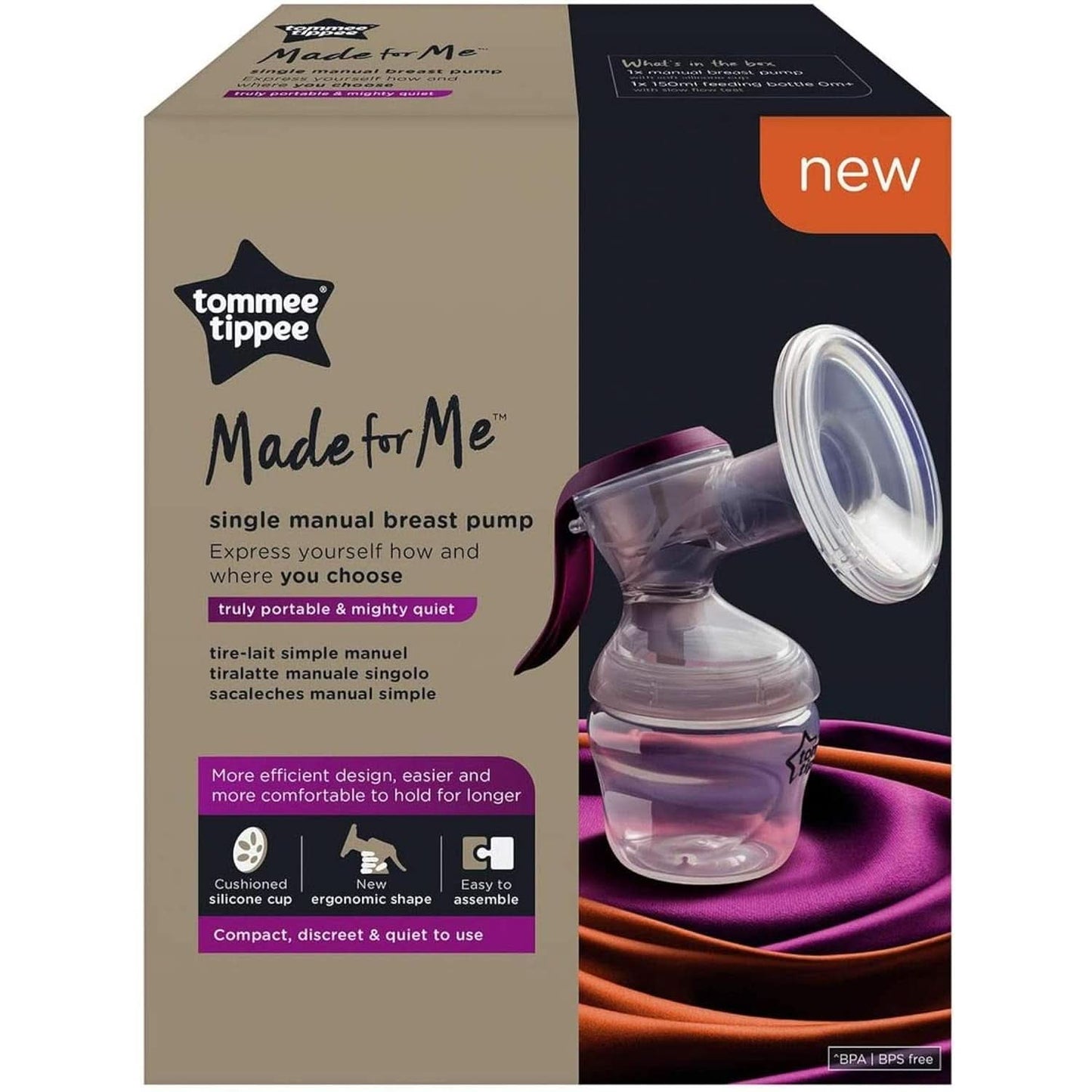 Tommee Tippee "Made for Me" Tiralatte manuale, impugnatura ergonomica, BPA-free, trasparente Accessori Alimentazione e Allattamento Bebe Naty Shop