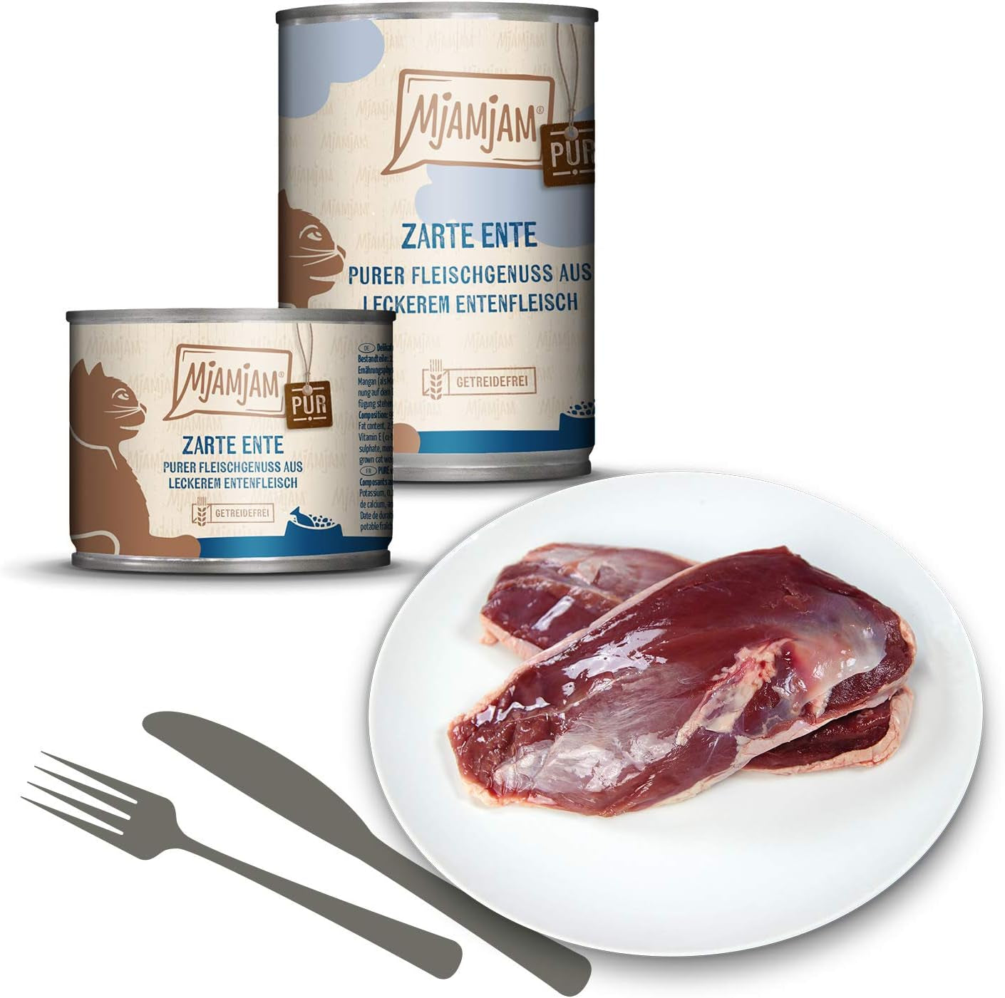 MjAMjAM - Cibo umido premium per gatti - Pack Mix V - Pure Meat Delight Confezione da 6 (6 x 400 g) Senza cereali con carne extra