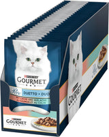 Gourmet Perle Duetto Salmone E Merluzzo Giallo Cibo Umido Per Gatti Confezione Da 26 (26 X 85 G)