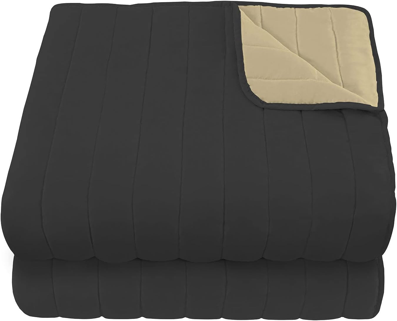 Biancheria da letto italiana Estivo letto matrimoniale, microfibra, castagna/grigio, 260 X 270 Cm Trapunte e trapunte Naty Shop