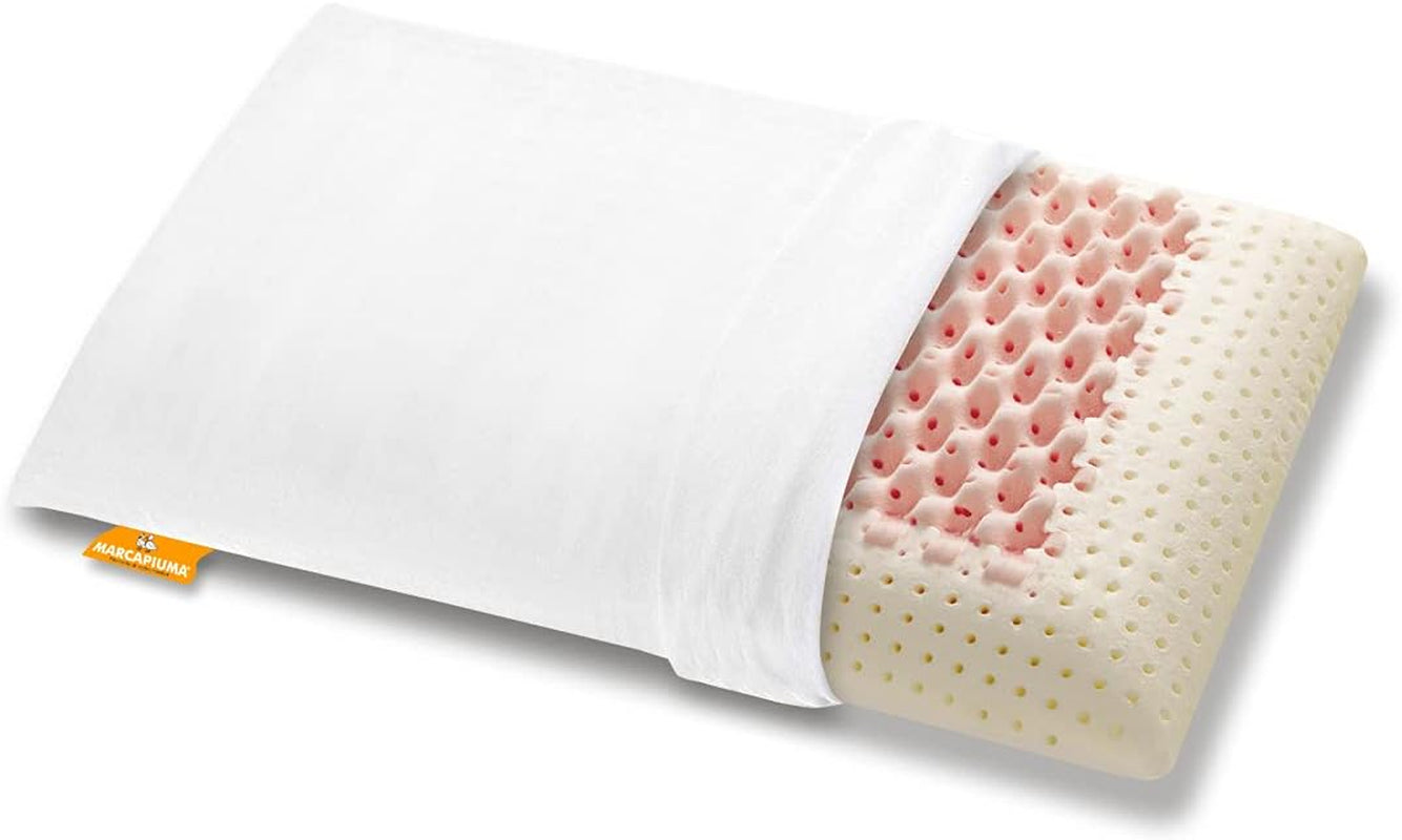 Marcapiuma - Coppia cuscini cervicale in memory - Miss & Mister - Parte ultra traspirante - Fodera in cotone 100% - Ortopedico - Guanciale Visco Memory Foam - PRODOTTO MEDICO - Cuscini standard Made in Italy Naty Shop