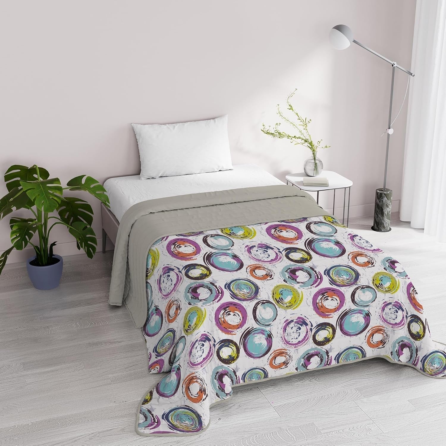 Fantasy Italian Bedding Microfibra Estate 1,5 Letti Murrine Trapunte e Trapunte Naty Shop Abstract Circles 1 Posto E Mezzo