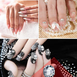 4600 pezzi Strasssteine ​​​​per Nägel, Nagel Glitzersteine ​​3 Verschiedene Stil Flache Nail Gems Nägel Steine ​​​​Klein Nagel Steinchen Mit Pinzette Und Strass Picker Dotting Pen Für Nägel/Kleidung/Handwerk