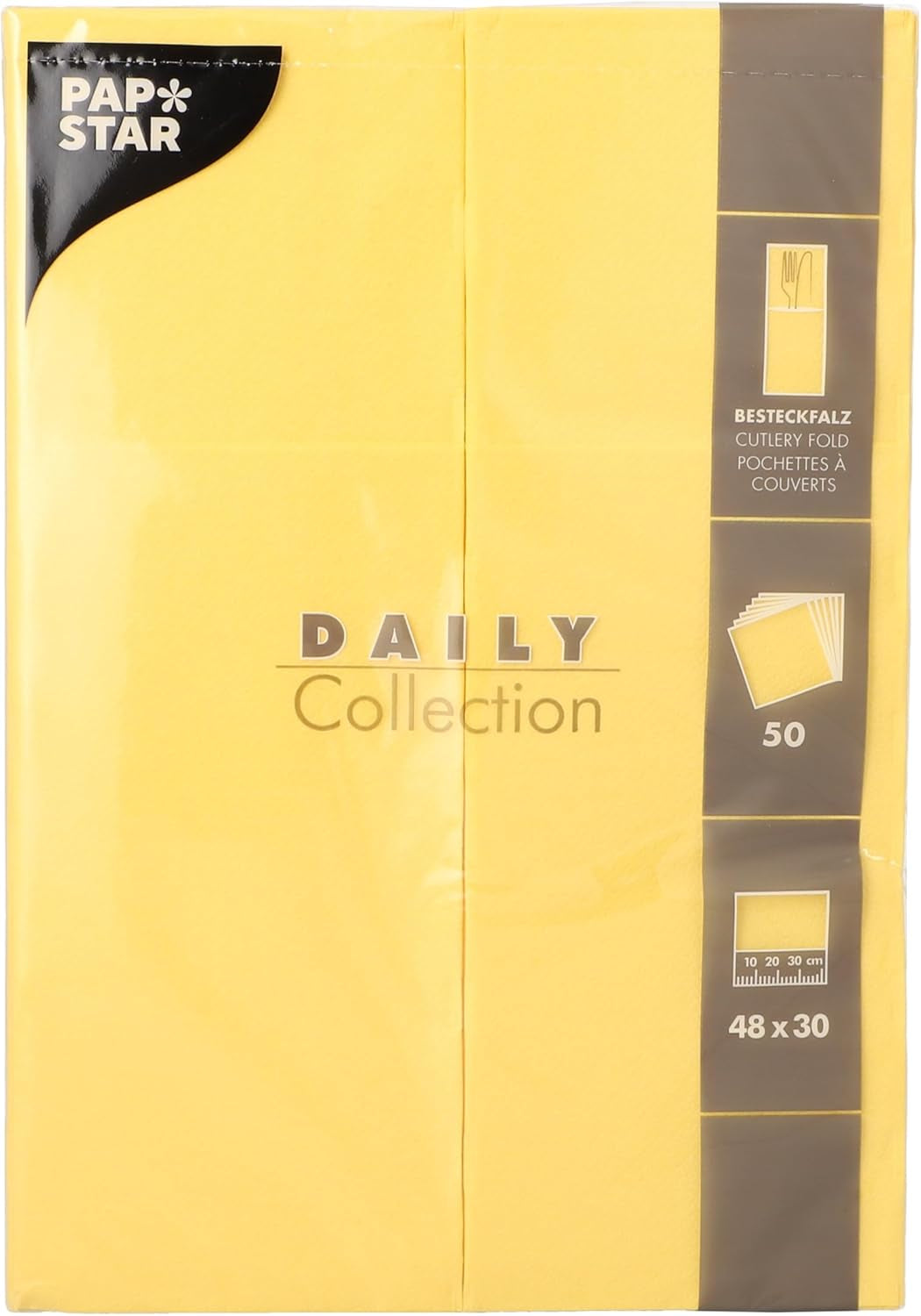 50 sacchetti di tovaglioli posate 'Collezione DAILY' 48 Cm X 30 Cm gialli con piega per posate