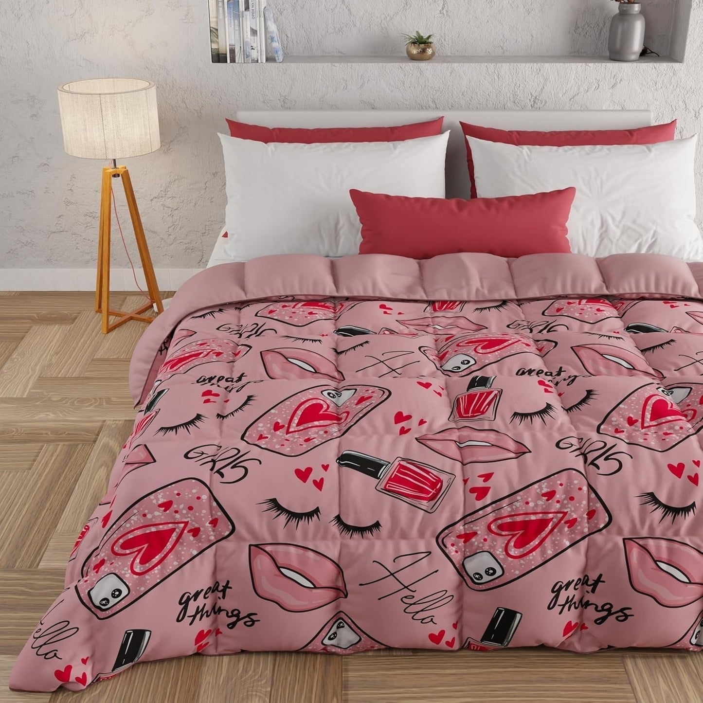 PETTI Artigiani Italiani - Trapunta invernale, Trapunta invernale, Trapunta semplice, Double face, Stampa monocolore e digitale, Microfibra anallergica 100%, Made in Italy