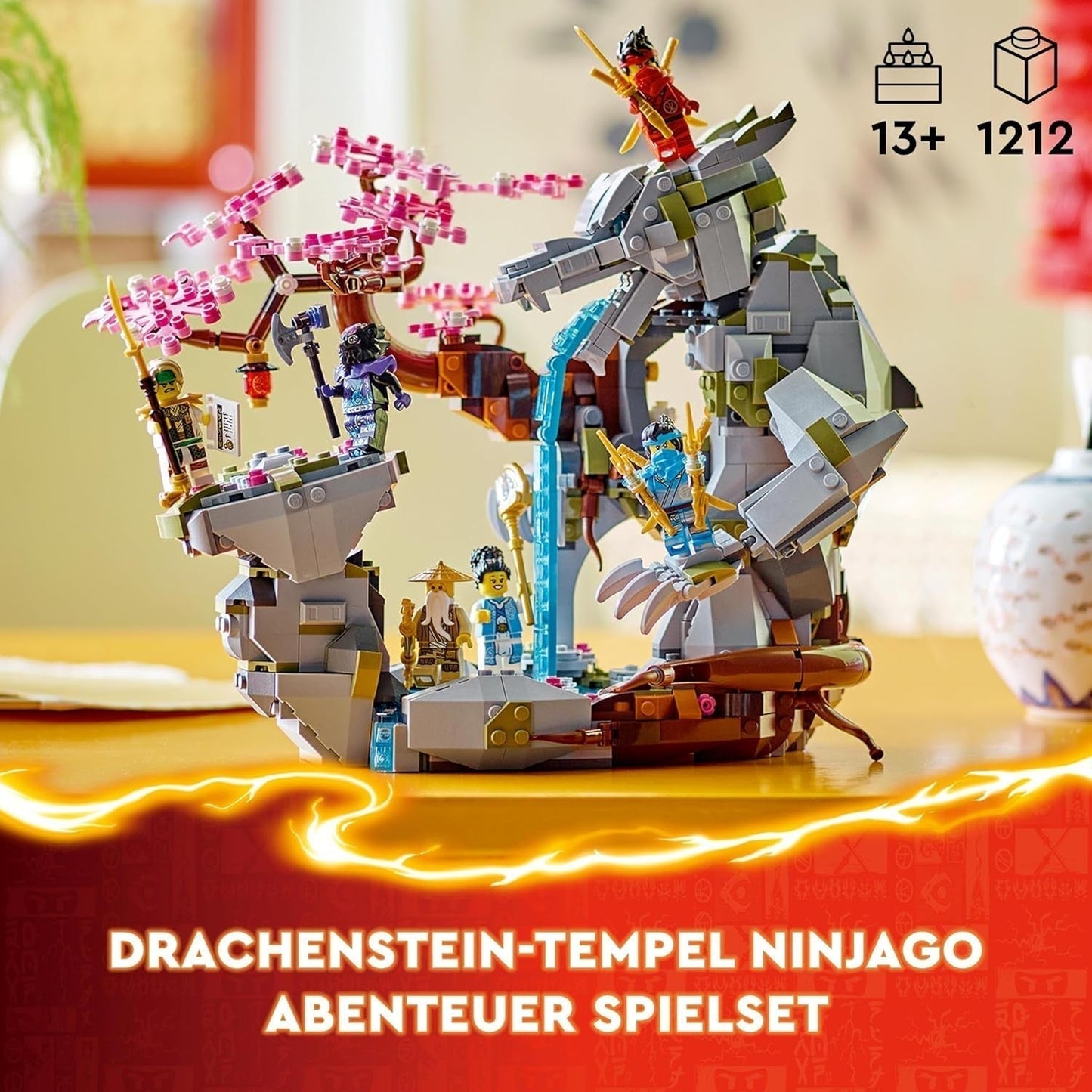 LEGO NINJAGO Dragon Stone Temple Dragon Toy con 6 personaggi Ninja, grande set da costruire, giocare ed esporre, regalo di compleanno per ragazzi e ragazze 13+ 71819 Set da costruzione Besuche den LEGO-Store