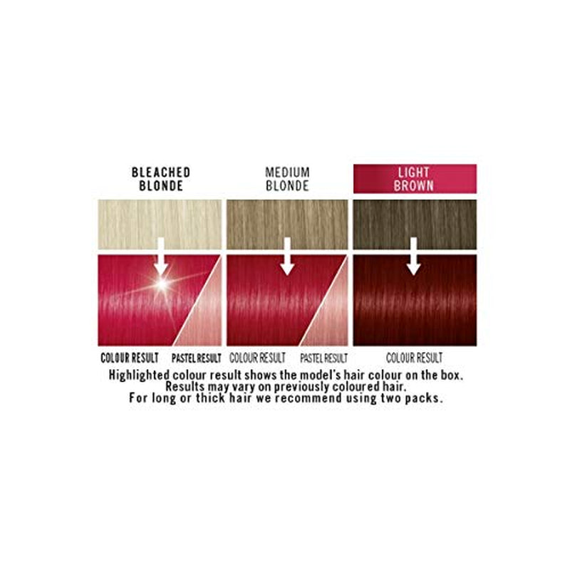 Tintura per capelli Live ultra brillante o rosso pastello, 3 pezzi, colore semipermanente che dura fino a 15 lavaggi - 092 Pillar Box Red Naty Shop Tinture per capelli