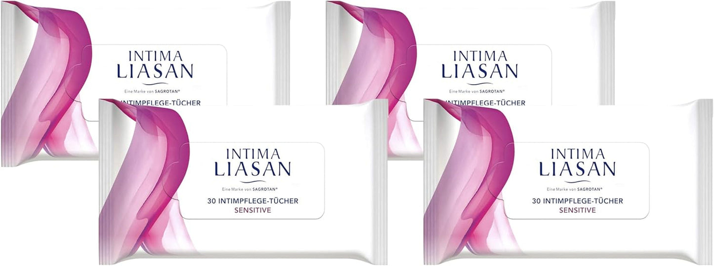 Salviette per l'igiene intima Intima by Sagrotan Sensitive, senza sapone e senza alcool, 30 pezzi (confezione da 4)