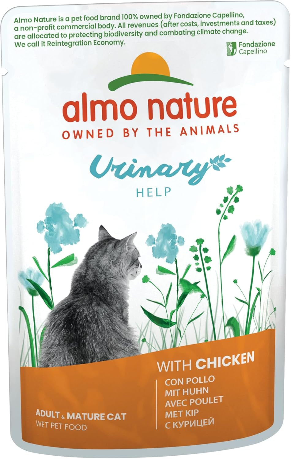 Almo Nature Functional Urinary Help - Alimento umido per gatti adulti con gattini - Supporta la salute delle vie urinarie - 30 buste da 70 g ciascuna