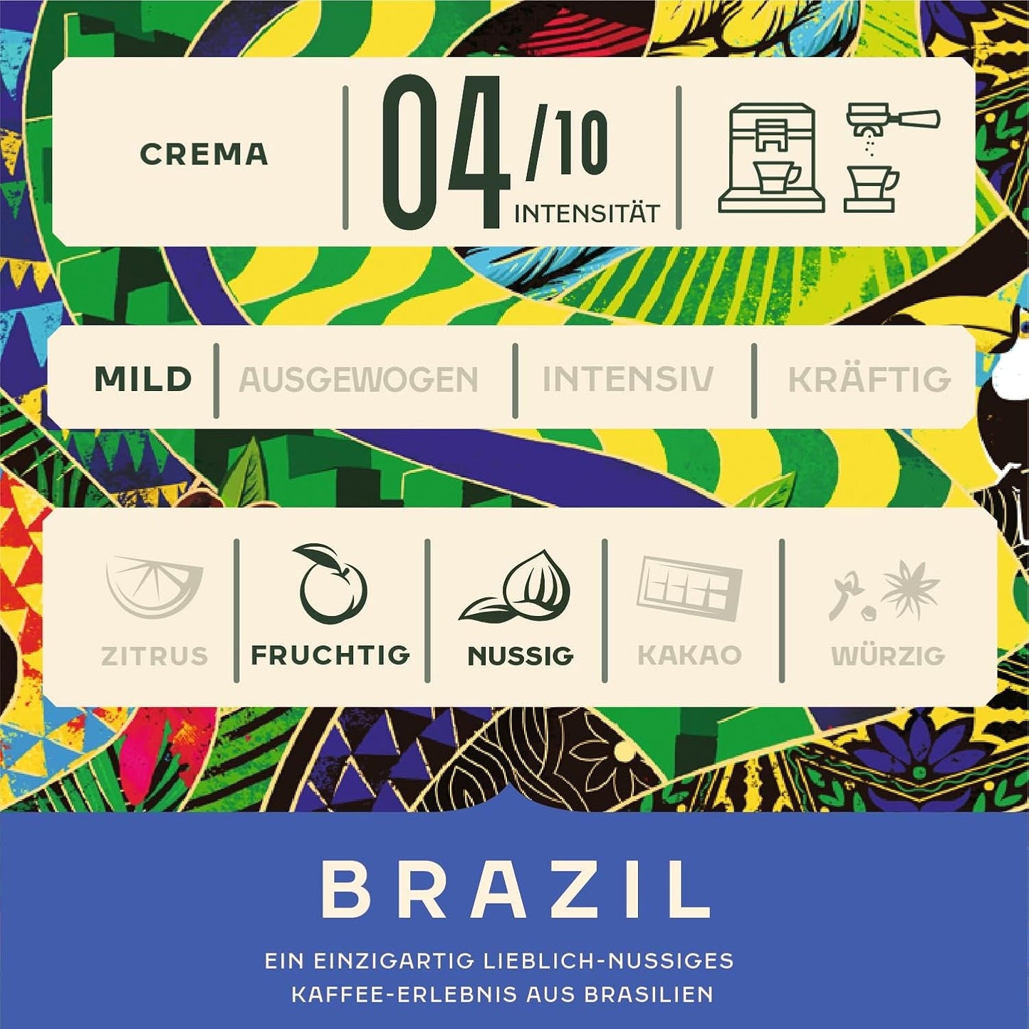 Jacobs Kaffeebohnen Origins Brazil, delicate-nutsiger Geschmack aus Brasilien, geröstet in Bremen, Intensität 4/10, Kaffee ganze Bohnen, 1 kg
