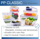 LocknLock PP Classic barattoli per la conservazione degli alimenti set 5 pezzi | 180 ml, 350 ml, 600 ml, 870 ml, 3,6 l | 100% a tenuta d'aria e acqua | senza BPA | organizer per congelatore e frigorifero | contenitori per alimenti Naty Shop lavabili in lavastoviglie e adatti al microonde