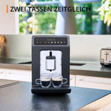 KRUPS Evidence One macchina per caffè espresso automatica con tubo per il latte, cappuccino one-touch, 12 bevande speciali, funzione 2 tazze, display a colori, macchina per caffè espresso, certificato TÜV, nero, EA895N10