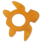 GRÜNSPECHT Anello da dentizione in caucciù naturale organico per la dentizione dei bambini, massaggia le gengive, senza BPA, morbido, favorisce la motricità fine, Tartaruga (639-V2), Marrone