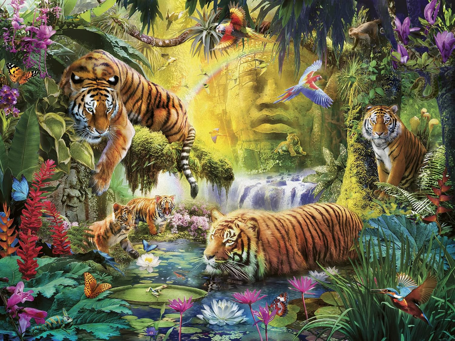Ravensburger Puzzle 12000696 - Idillio sull'occhio dell'acqua - Puzzle da 1500 pezzi per adulti e bambini dai 14 anni in su, puzzle con motivo tigre Puzzle Naty Shop Vecchio design