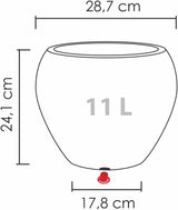 Scheurich Lineo, fioriera in plastica, granito nero, diametro 30 cm, altezza 24,1 cm, volume 11 l.