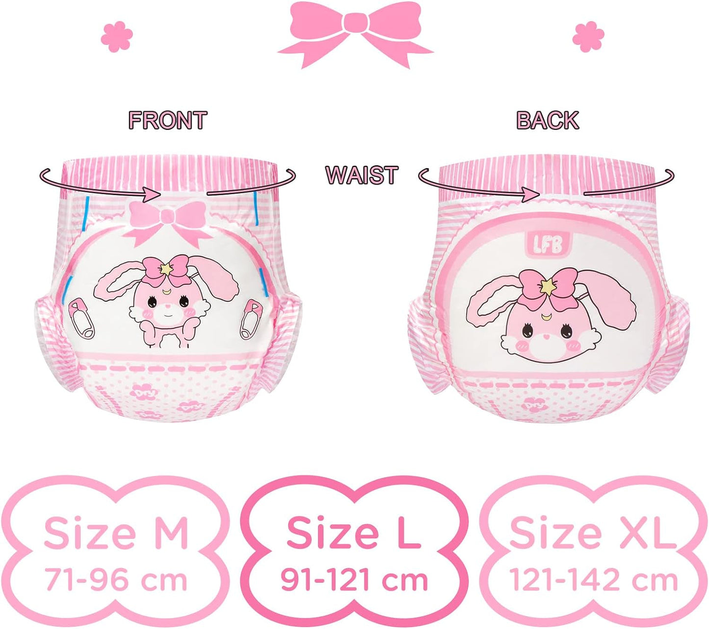 Pannolini stampati per adulti 5500-5800 ml, 10 pezzi - Baby Usagi (XL)