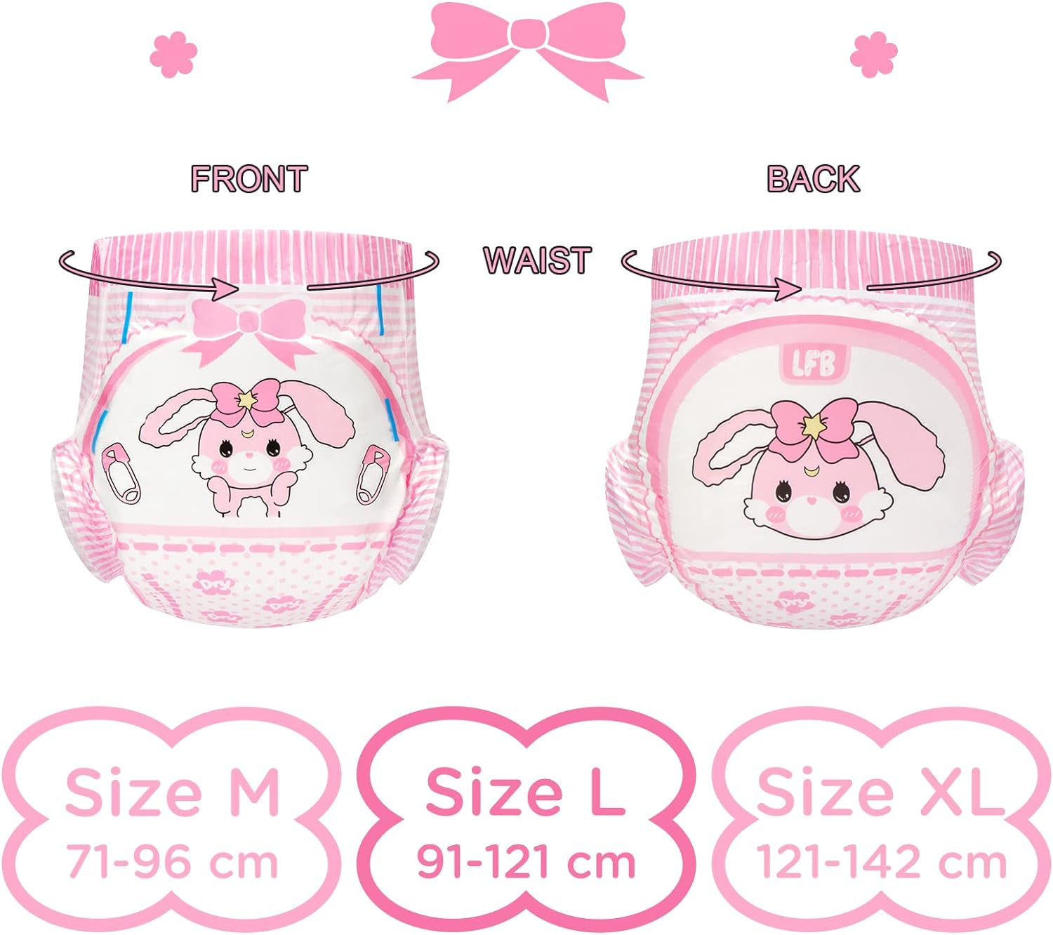 Pannolini stampati per adulti 5500-5800 ml, 10 pezzi - Baby Usagi (XL)