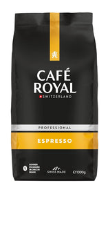 Café Royal Professional Line Espresso - Caffè in grani per macchine espresso automatiche, Corpo intenso, Tostatura intensa, Forza 3/5, Rainforest Alliance, 1 kg