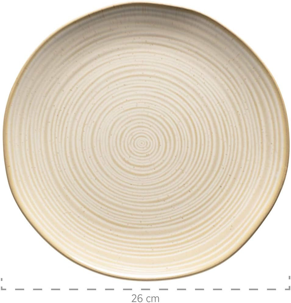 MÄSER 931512 Nottingham Serie Vintage Servizio di stoviglie per 4, Servizio combinato da 20 pezzi con forme rotonde irregolari in look retrò, Piastrella, Beige