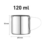 Mini tazza per il latte HENDI, design dritto, manico solido, brocca per la panna, brocca per il latte piccola, brocca per il montalatte, brocca per la panna montata, brocca per la panna montata, 120 ml, ø55 x (H) 55 mm, acciaio inossidabile