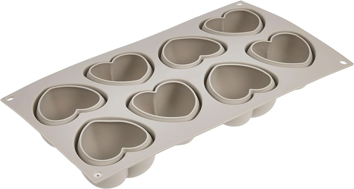 Silikomart, Stampo per Torte Tartufo in Silicone, 8 Porte Singole, Ø 62 H 52 mm Cucina Naty Shop Mini Cuori