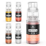 DecoRom, glitter commestibile, polvere, 10 grammi Glitter Naty Shop Set 5 colori