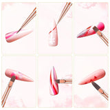6 pennelli per unghie con cappuccio Gel UV per unghie Pennello per unghie acrilico Pennello per gel per unghie Set parziale di pennelli per nail art