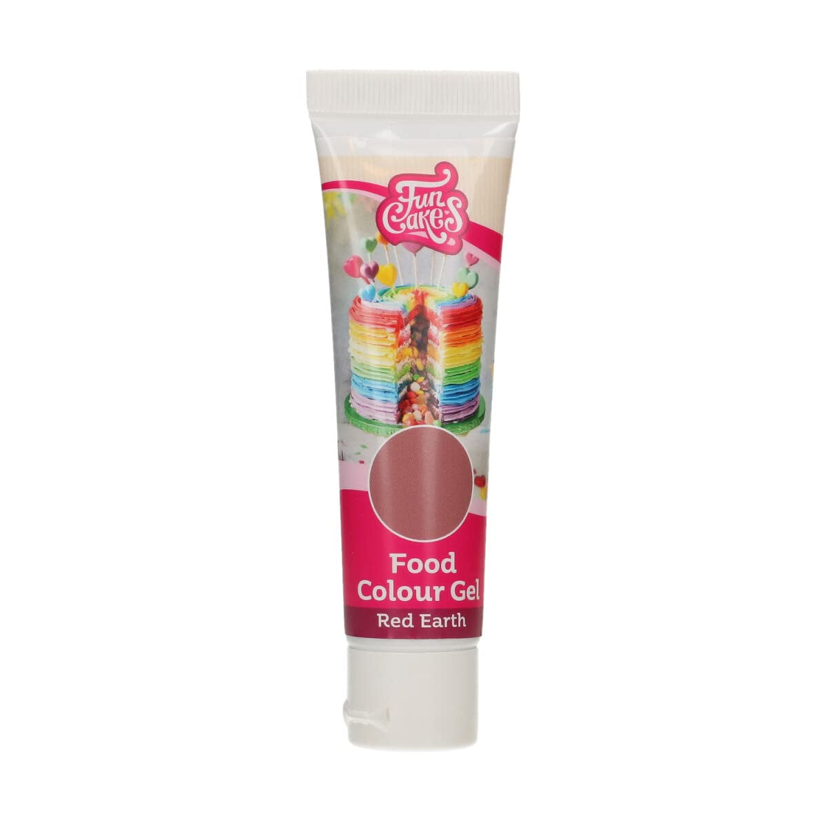 Gel colorante alimentare Funcakes Red Earth: colorante alimentare altamente concentrato per impasti, panna, fondente, marzapane e pasticcini. Dosaggio facile. Una sola goccia per creare colori vivaci. Halal. 30 g.