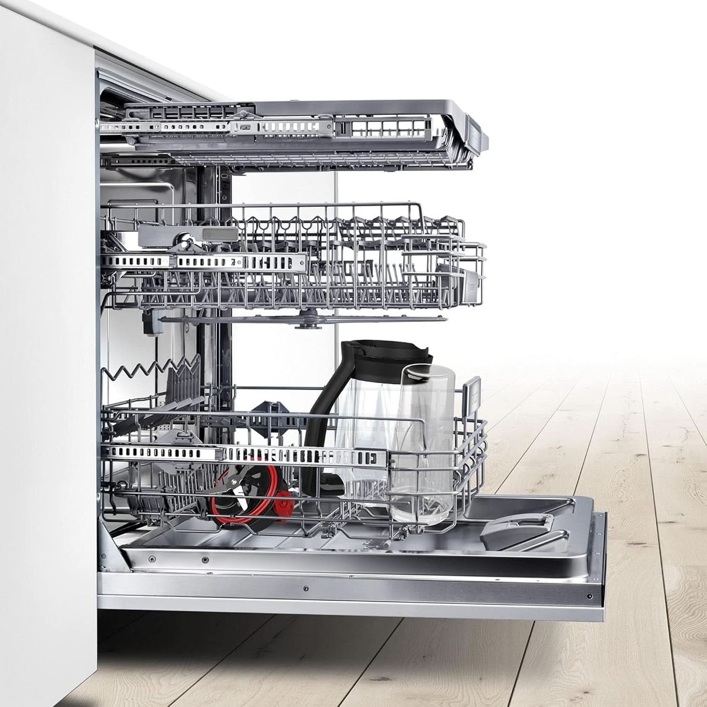 Robot da cucina Bosch Vitapower Serie 4 MMB6382M, Edelstahl-Klingen Made in Germany, 1,5 L Thermosafe Glasbehälter, Stopfer, Sicherheitsdeckel, Spülmaschinengeeignete Teile, 30.000 U/Min, 1200 W, Edelstahl Kitchen Naty Shop