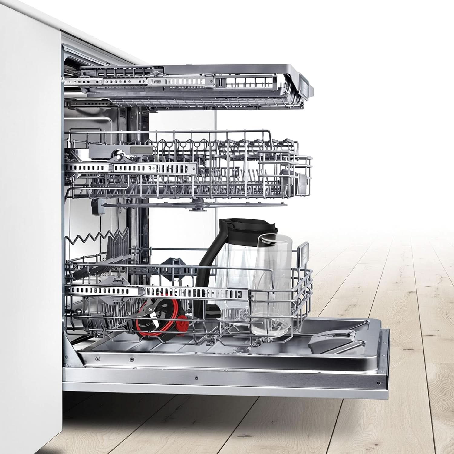 Robot da cucina Bosch Vitapower Serie 4 MMB6382M, Edelstahl-Klingen Made in Germany, 1,5 L Thermosafe Glasbehälter, Stopfer, Sicherheitsdeckel, Spülmaschinengeeignete Teile, 30.000 U/Min, 1200 W, Edelstahl Kitchen Naty Shop