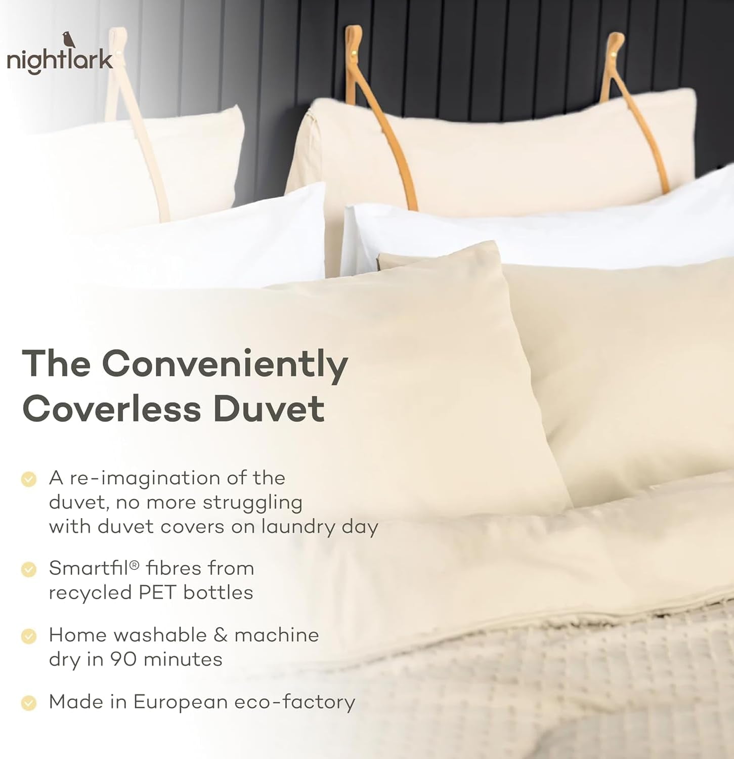 Piumino Night Lark senza fodera, 4,5 Tog, King Size, collezione Tufted Dot, biancheria da letto di lusso, ipoallergenico, lavabile in lavatrice, caldi piumini e trapunte color sabbia Naty Shop