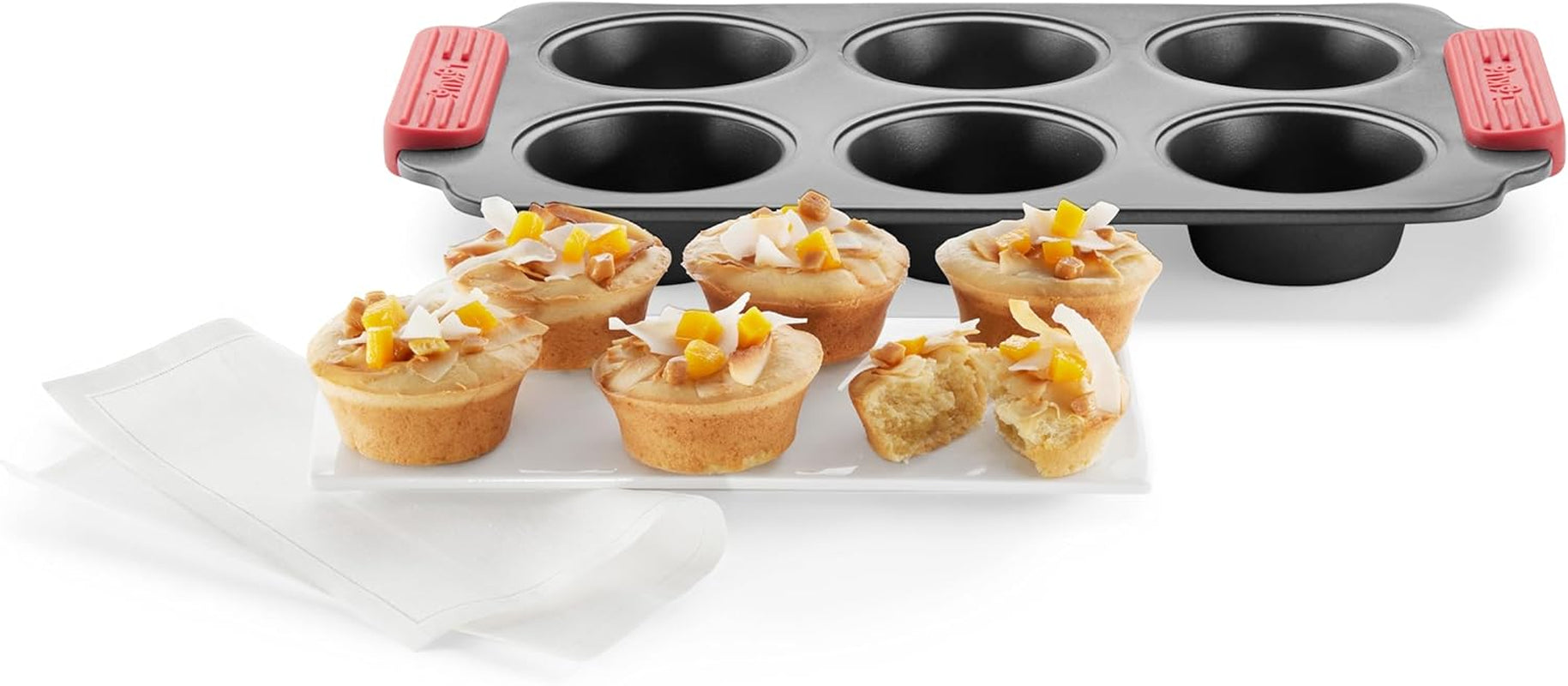 Lékué Muffin-Backform, Antihaftbeschichte, Metall, 6 Mulden Stampi e teglie Naty Shop