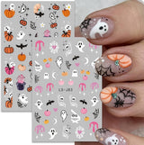 Nagelsticker Halloween, 8 Blätter Halloween Nagelsticker, Kürbis Nail Sticker, Nail Art, Nagel Charms, Nagel Zubehör, Nageldesign, Natale (tipo A)