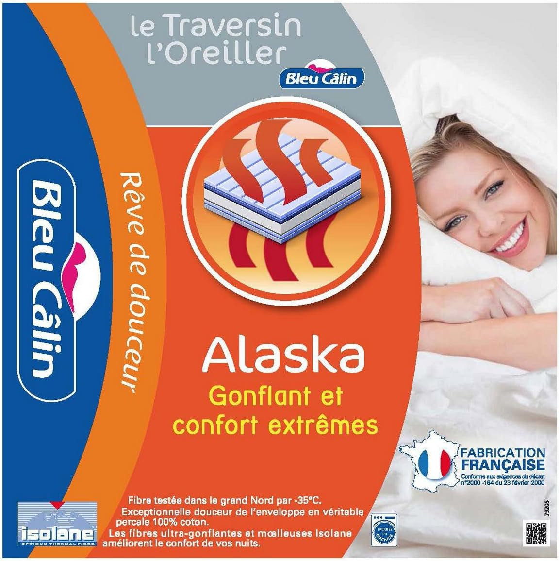 Blu Câlin Set di 2 cuscini dal comfort rigido "Alaska", super imbottito, busta in percalle di cotone 100%, bianco, forma quadrata 65 X 65 cm Cuscini standard Naty Shop Forma rettangolare 50 X 70 cm
