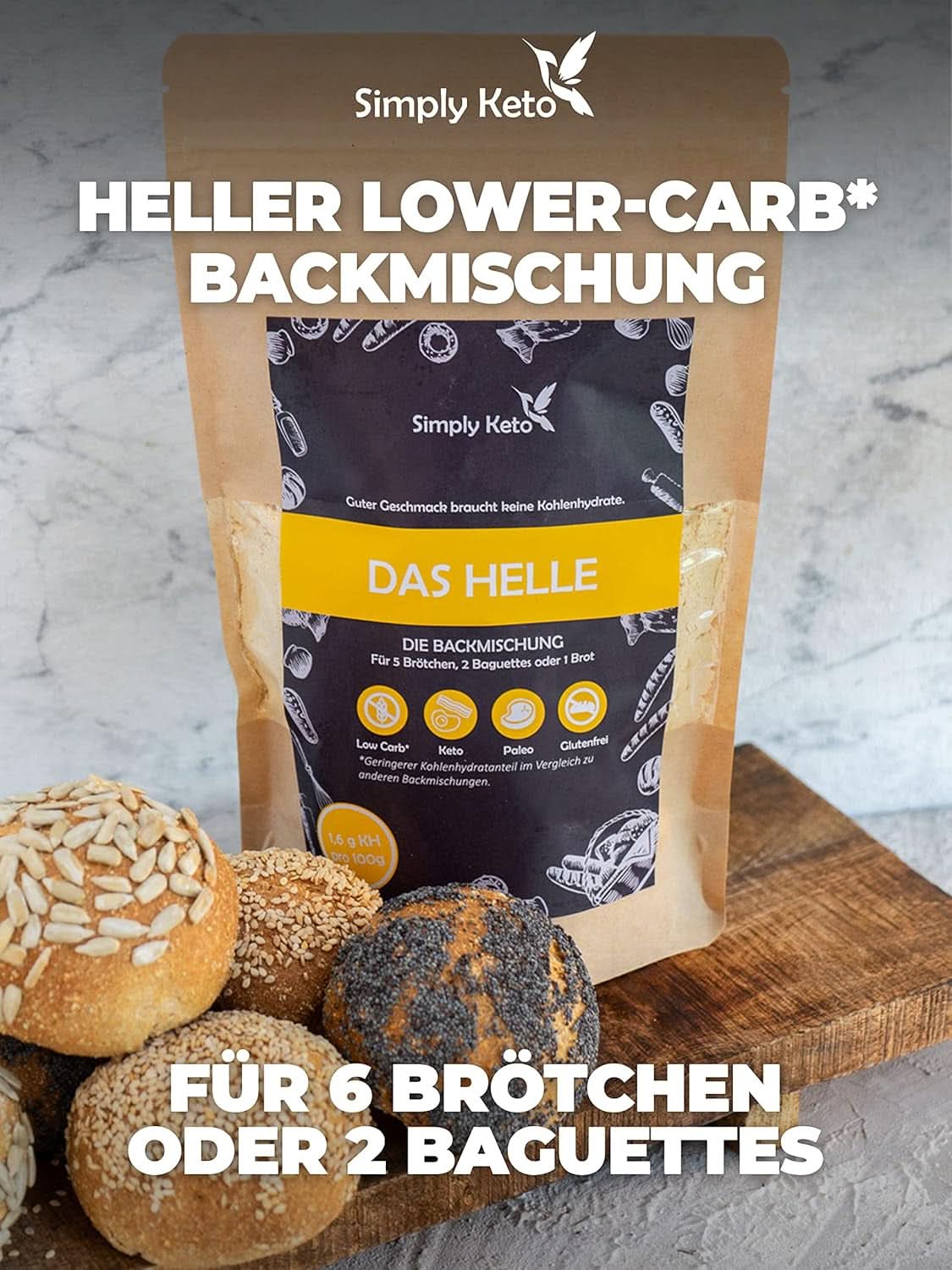 Pane Simply Keto The Light Low Carb*, Preparato per pane senza glutine, 260 grammi Kitchen Naty Shop