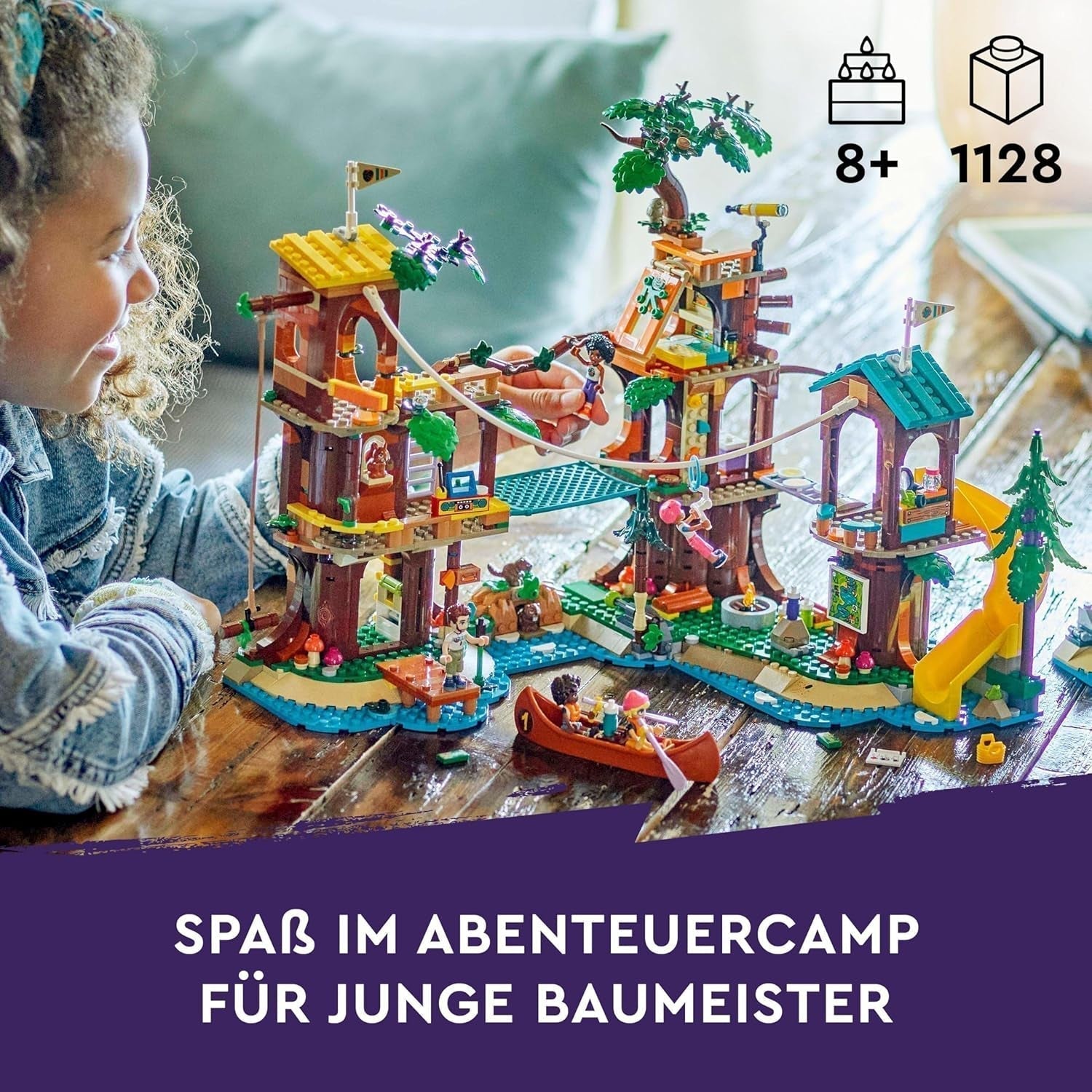 LEGO Friends Casa sull'albero al campo avventure, set da gioco per ragazze e ragazzi da 8 anni con 5 personaggi e 5 animali, idea regalo per giochi creativi, giocattoli sportivi, casa delle bambole 42631 Set da costruzione Besuche den LEGO-Store