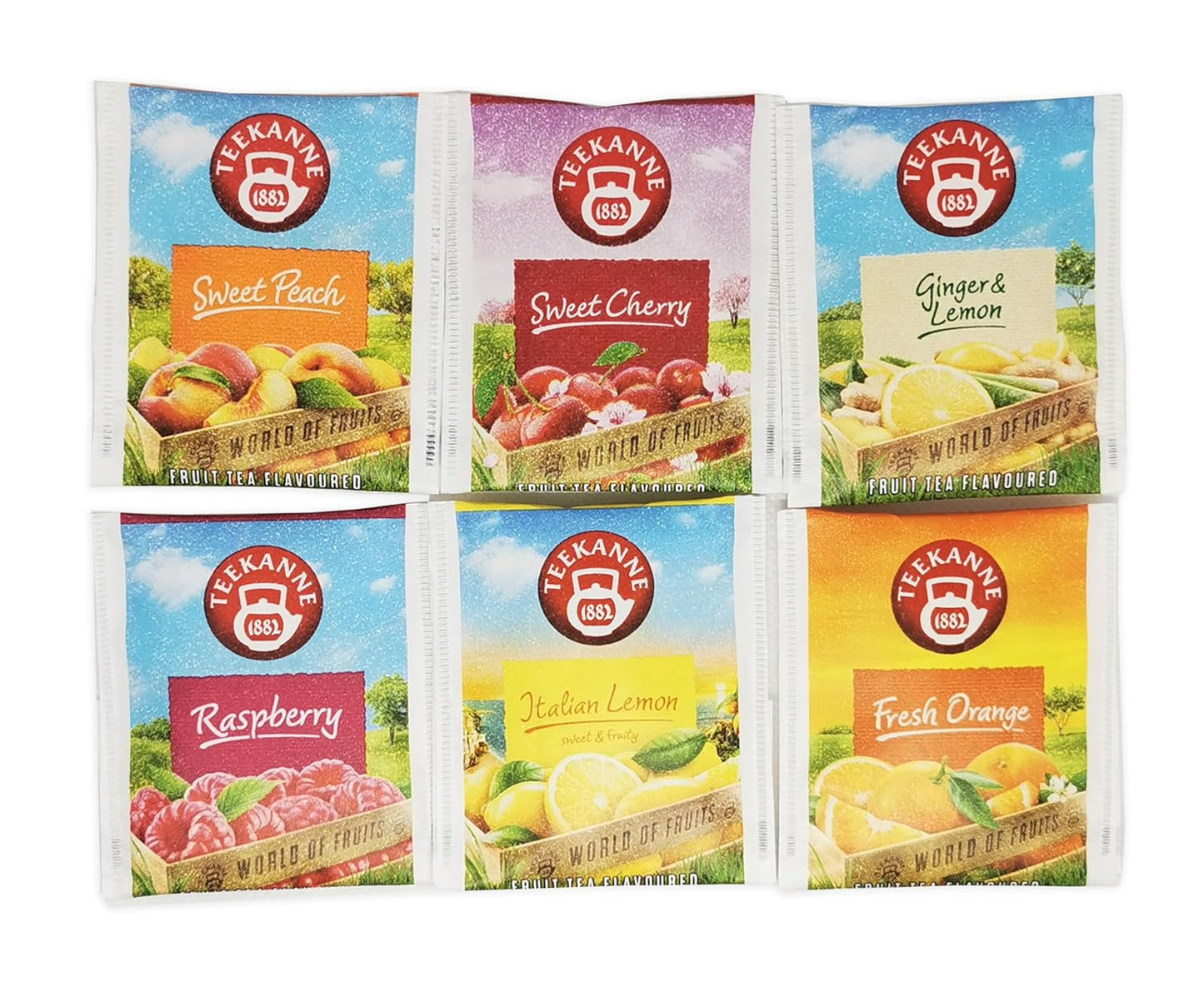Teekanne World of Fruits (NUOVA EDIZIONE) - Scatola con selezione di tè alla frutta - 6 gusti * 5 bustine di tè