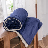 Coperta in pile Kono Sherpa, 150 X 200 cm, Morbida, accogliente, soffice, reversibile, microfibra, coperte fisse per letto, divano, divano (Blu navy, matrimoniale/matrimoniale) Letti e coperte Besuche den KONO-Store