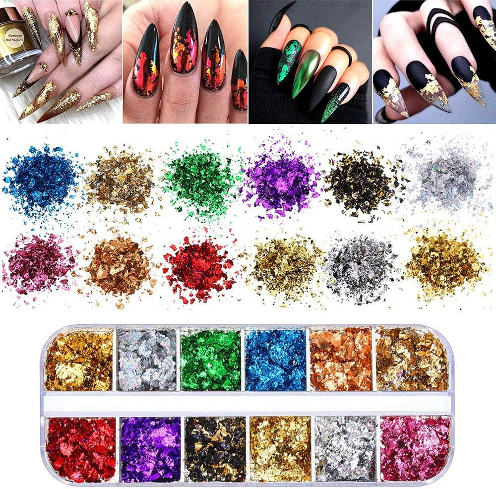 Kalolary Fiori secchi per unghie Farfalla Paillettes Smalto per unghie Adesivi per unghie Pinzetta Pietre per unghie Strass per unghie Matita per unghie 3D Decorazioni fai da te
